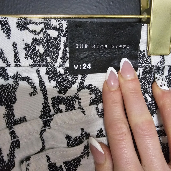 NWT ♥︎ JOE'S Jeans ♥︎ THE HIGH WATER Black & White Mid-Rise Ankle Length Pants - Picture 4 of 11